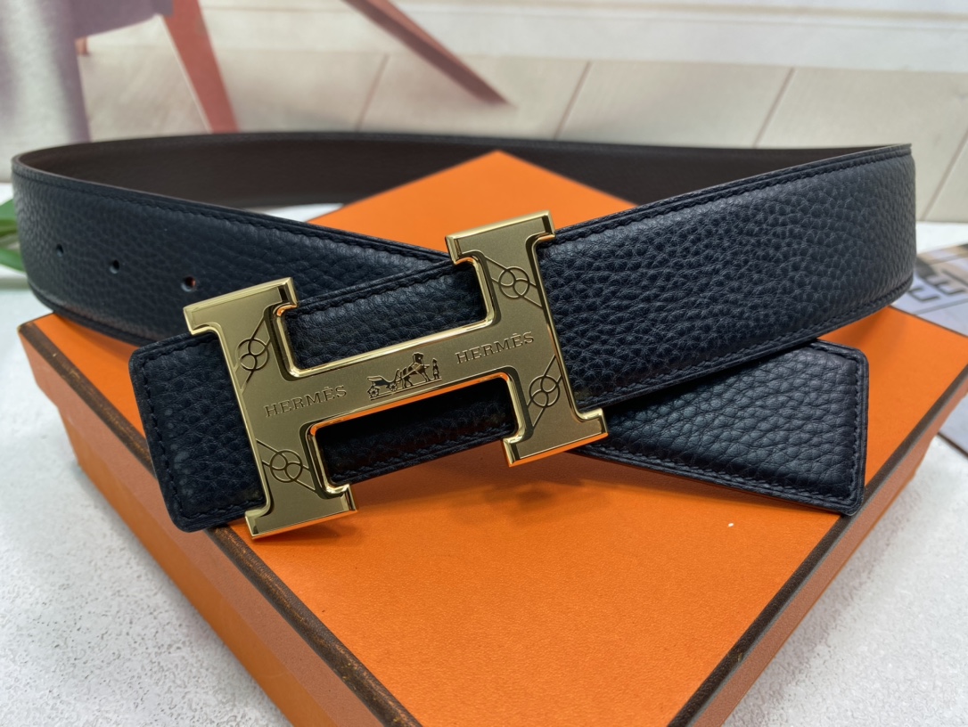 Hermes Quizz Touareg Belt Buckle and Reversible Black For Women, Women Belt